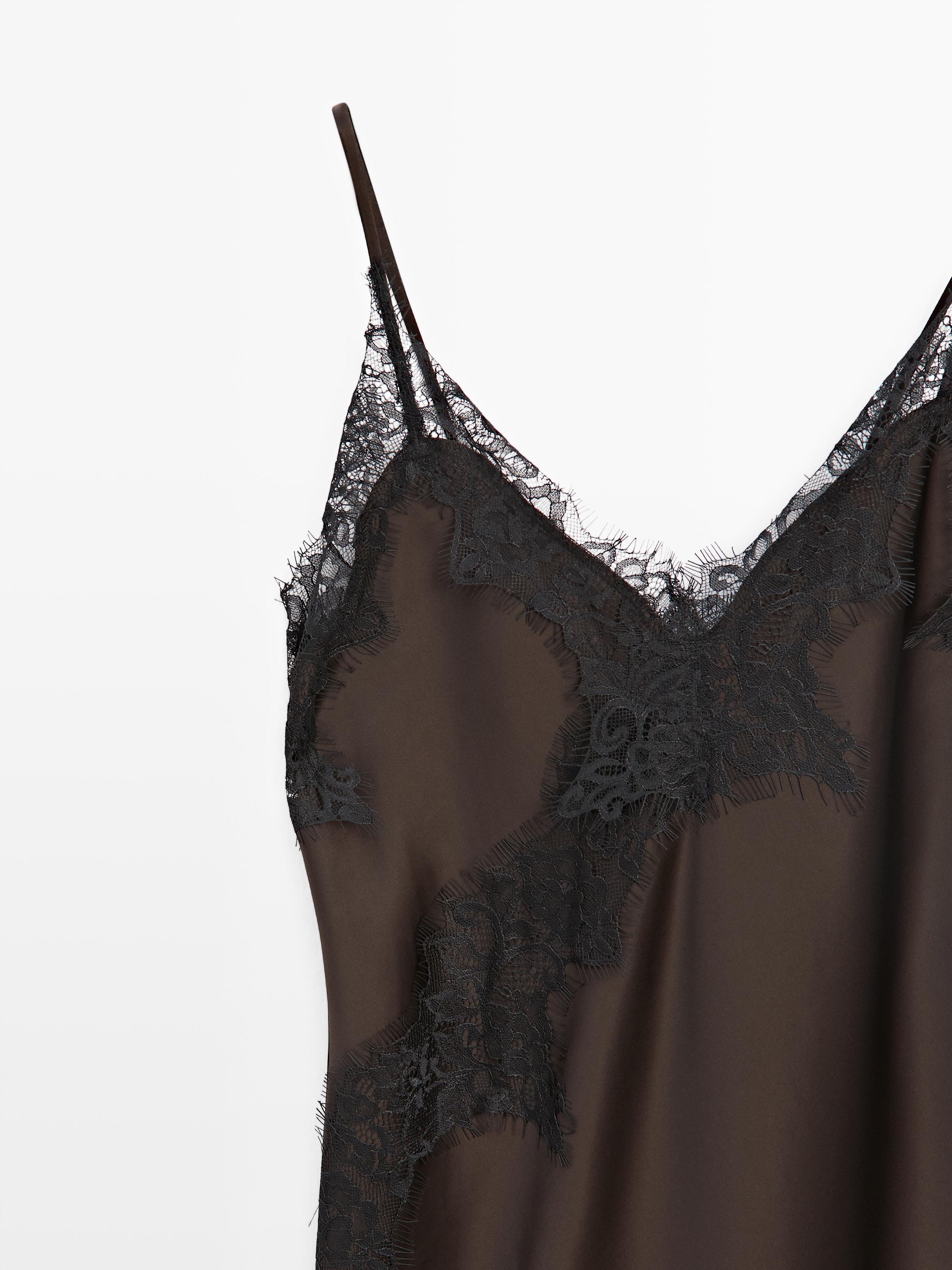 Camisole dress with lace detail